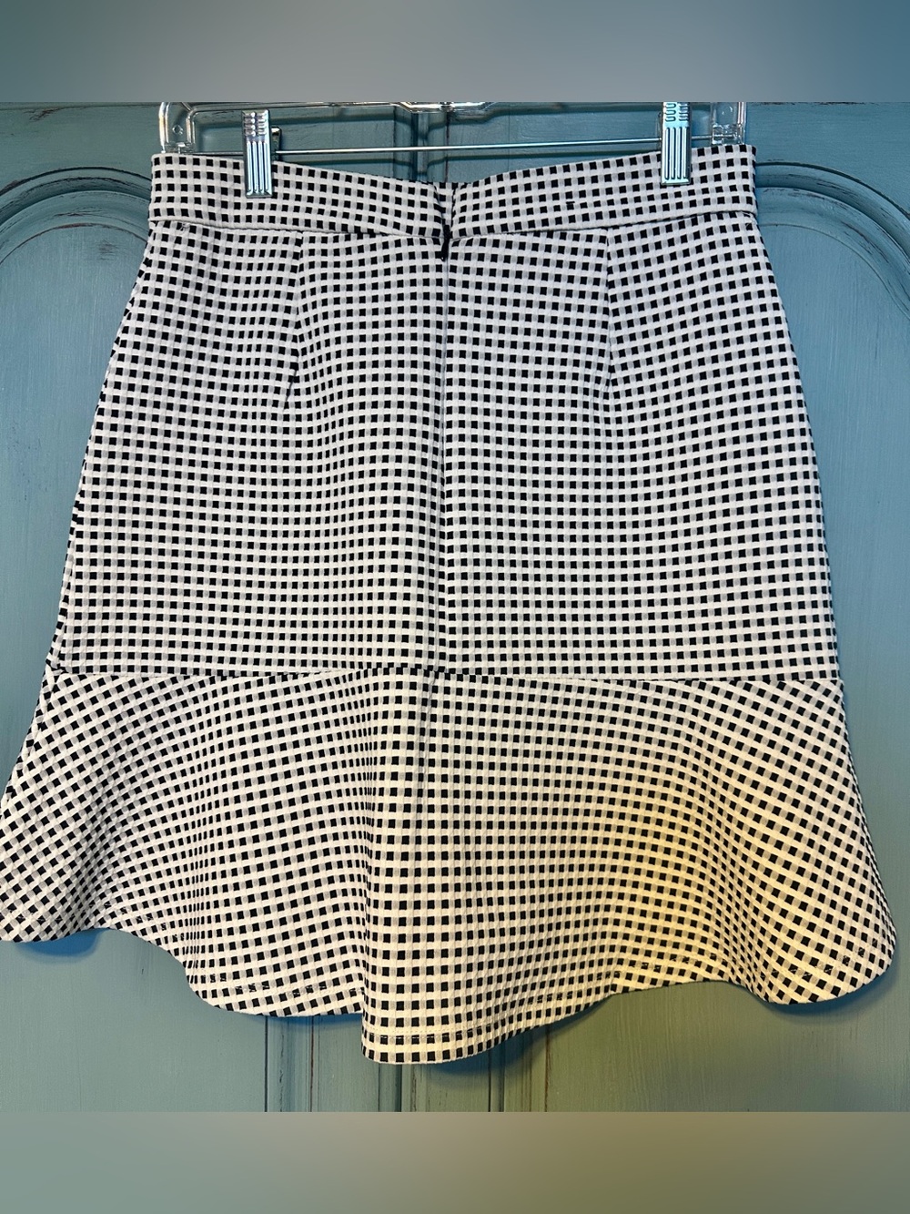 Banana Republic Black and White Gingham Flared Skirt - Picture 3 of 3